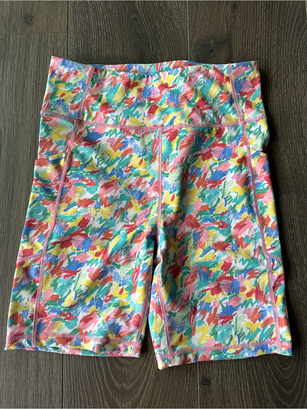 Tuckernuck Multicolor Brushstroke Active Bike Shorts